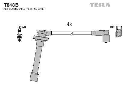 Tesla T848B Провода высоковольтные, комплект T848B: Отличная цена - Купить в Польше на 2407.PL!
