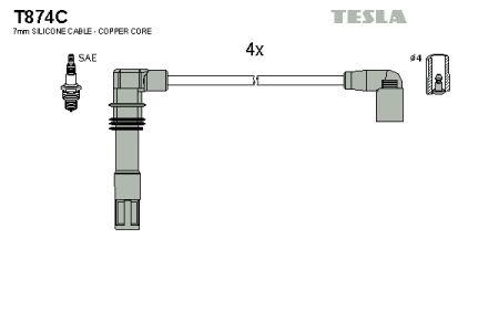 Tesla T874C Дроти високовольтні, комплект T874C: Приваблива ціна - Купити у Польщі на 2407.PL!