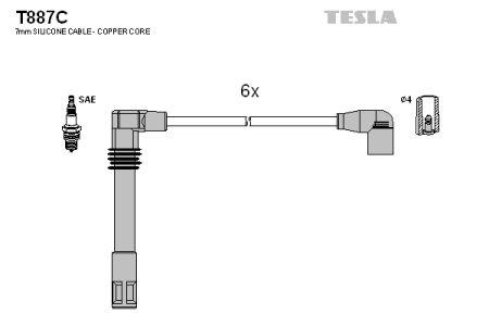 Tesla T887C Przewody wysokiego napięcia, komplet T887C: Dobra cena w Polsce na 2407.PL - Kup Teraz!