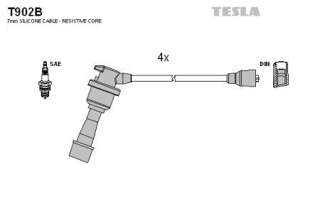 Tesla T902B Провода высоковольтные, комплект T902B: Отличная цена - Купить в Польше на 2407.PL!