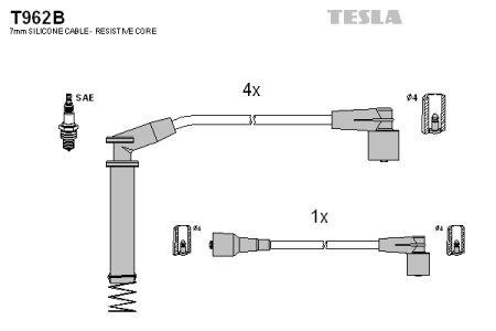 Tesla T962B Провода высоковольтные, комплект T962B: Отличная цена - Купить в Польше на 2407.PL!