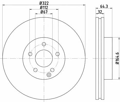 Textar 92163503 Ventilated disc brake, 1 pcs. 92163503: Buy near me in Poland at 2407.PL - Good price!