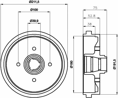 Textar 94006600 Rear brake drum 94006600: Buy near me at 2407.PL in Poland at an Affordable price!