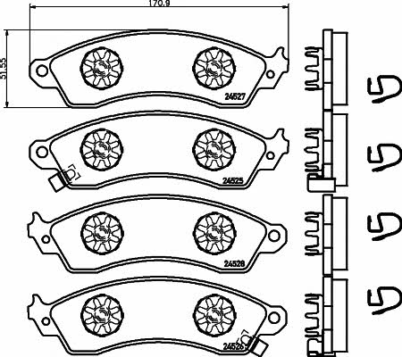 Textar 2452501 Scheibenbremsbeläge, Set 2452501: Bestellen Sie in Polen zu einem guten Preis bei 2407.PL!