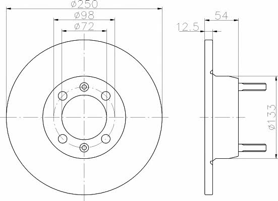 Textar 92013500 Unventilated front brake disc 92013500: Buy near me in Poland at 2407.PL - Good price!