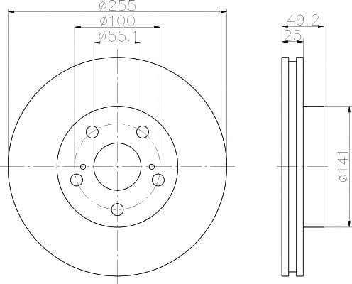 Textar 92077400 Front brake disc ventilated 92077400: Buy near me in Poland at 2407.PL - Good price!