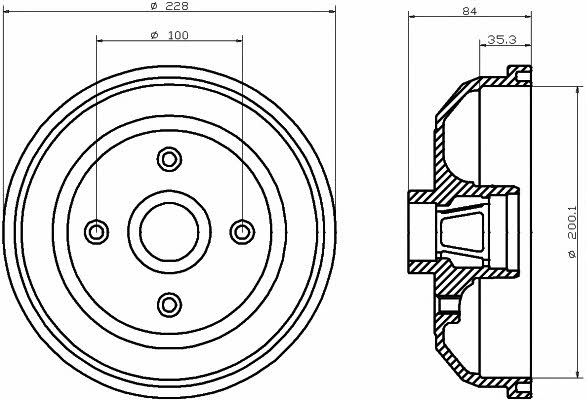 Textar 94022300 Rear brake drum 94022300: Buy near me at 2407.PL in Poland at an Affordable price!