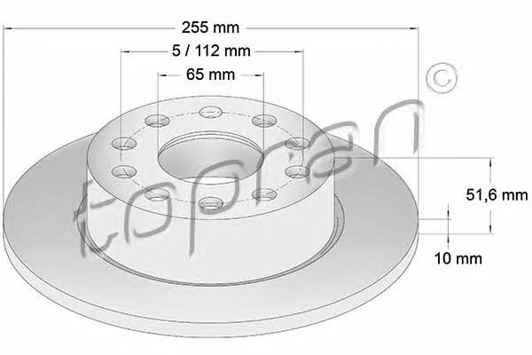 Topran 110 079 Тормозной диск задний невентилируемый 110079: Отличная цена - Купить в Польше на 2407.PL!