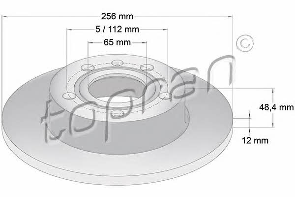 Topran 110 080 Rear brake disc, non-ventilated 110080: Buy near me in Poland at 2407.PL - Good price!
