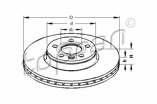 Topran 110 431 Front brake disc ventilated 110431: Buy near me at 2407.PL in Poland at an Affordable price!