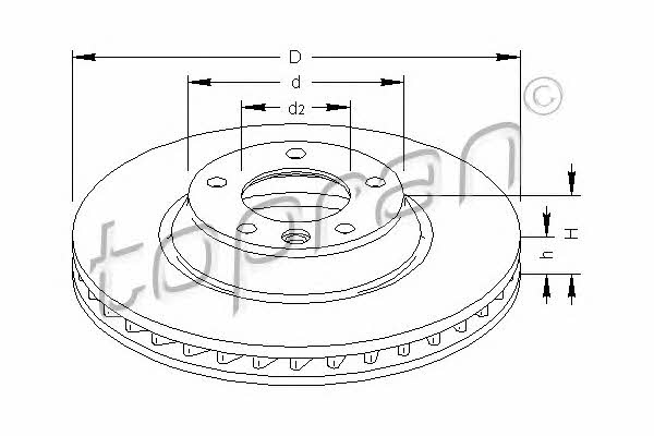 Topran 111 288 Front brake disc ventilated 111288: Buy near me in Poland at 2407.PL - Good price!