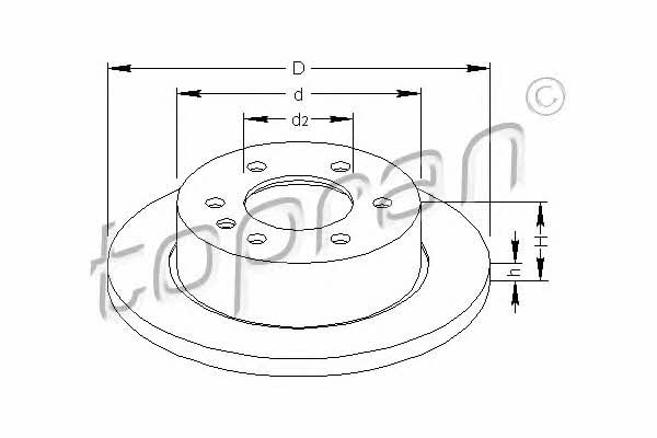 Topran 111 654 Rear brake disc, non-ventilated 111654: Buy near me at 2407.PL in Poland at an Affordable price!