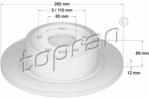 Topran 200 949 Rear brake disc, non-ventilated 200949: Buy near me at 2407.PL in Poland at an Affordable price!