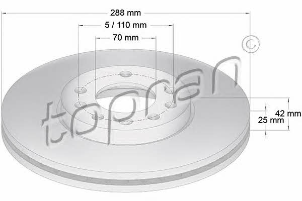 Topran 205 521 Front brake disc ventilated 205521: Buy near me in Poland at 2407.PL - Good price!