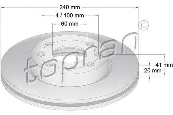 Topran 206 121 Front brake disc ventilated 206121: Buy near me at 2407.PL in Poland at an Affordable price!