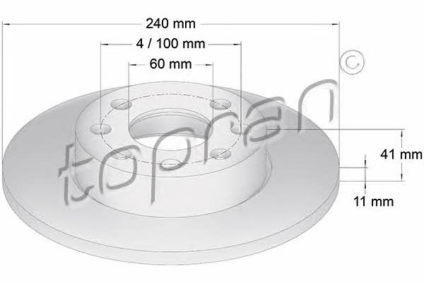 Topran 206 122 Unventilated front brake disc 206122: Buy near me in Poland at 2407.PL - Good price!
