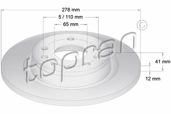 Topran 206 506 Тормозной диск задний невентилируемый 206506: Отличная цена - Купить в Польше на 2407.PL!