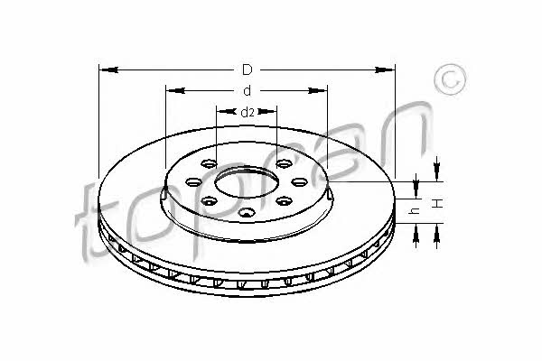 Topran 206 858 Front brake disc ventilated 206858: Buy near me at 2407.PL in Poland at an Affordable price!