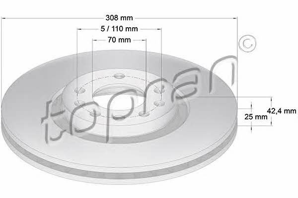 Topran 206 966 Front brake disc ventilated 206966: Buy near me at 2407.PL in Poland at an Affordable price!