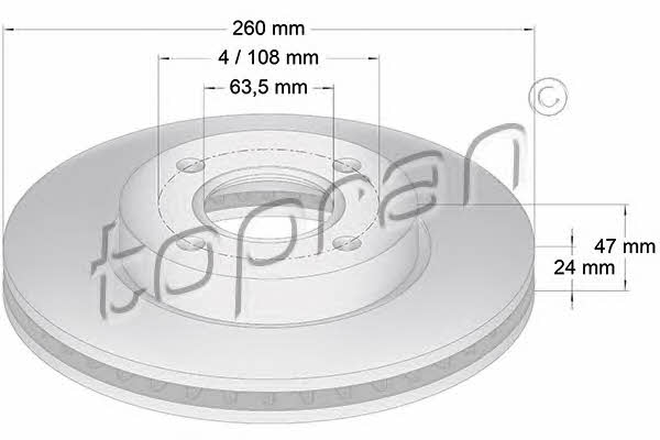 Topran 300 265 Тормозной диск передний вентилируемый 300265: Купить в Польше - Отличная цена на 2407.PL!