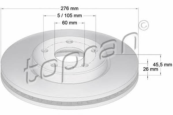 Topran 207 981 Тормозной диск передний вентилируемый 207981: Отличная цена - Купить в Польше на 2407.PL!