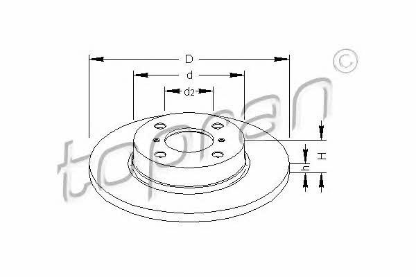 Topran 207 985 Unventilated front brake disc 207985: Buy near me in Poland at 2407.PL - Good price!