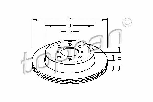 Topran 207 987 Front brake disc ventilated 207987: Buy near me in Poland at 2407.PL - Good price!