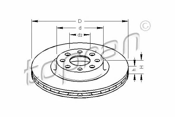 Topran 207 628 Front brake disc ventilated 207628: Buy near me in Poland at 2407.PL - Good price!