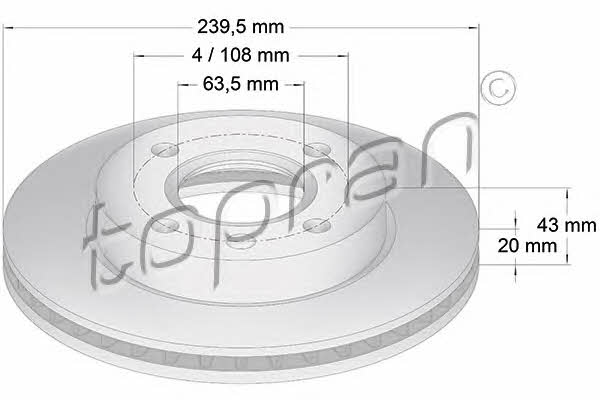 Topran 301 908 Тормозной диск передний вентилируемый 301908: Отличная цена - Купить в Польше на 2407.PL!