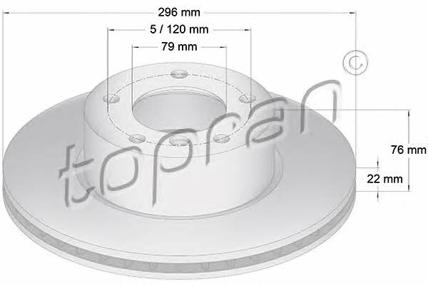Topran 500 570 Тормозной диск передний вентилируемый 500570: Отличная цена - Купить в Польше на 2407.PL!
