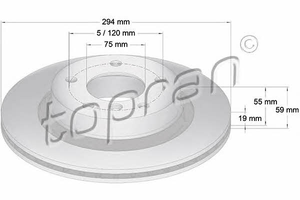 Topran 500 573 Тормозной диск задний вентилируемый 500573: Отличная цена - Купить в Польше на 2407.PL!