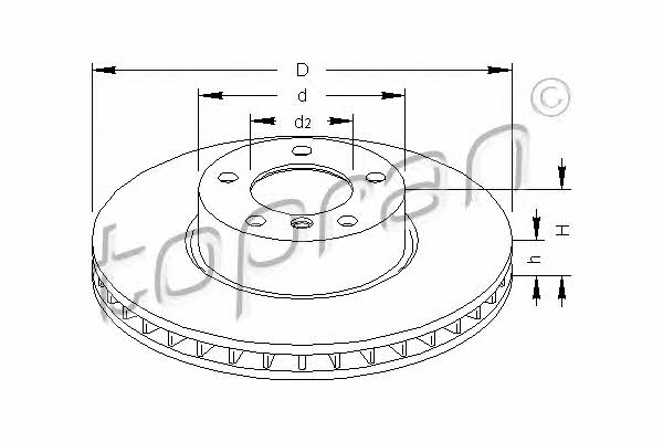 Topran 500 576 Innenbelüftete Bremsscheibe vorne 500576: Bestellen Sie in Polen zu einem guten Preis bei 2407.PL!