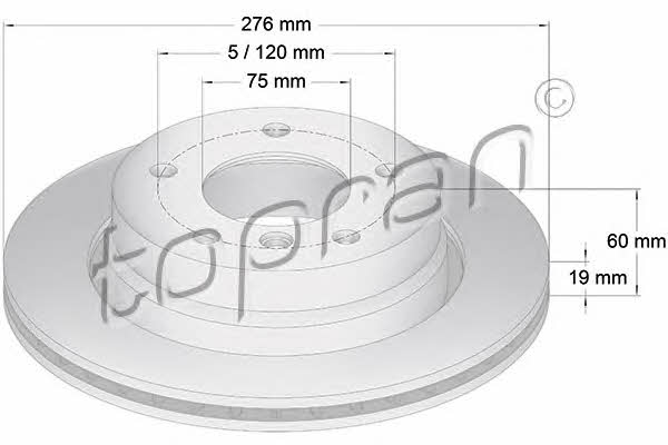 Topran 500 577 Тормозной диск задний вентилируемый 500577: Купить в Польше - Отличная цена на 2407.PL!