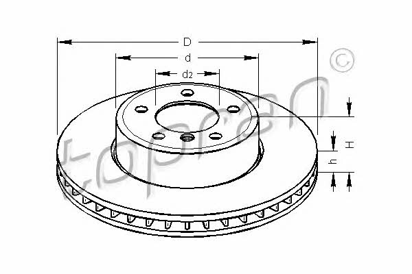 Topran 501 712 Front brake disc ventilated 501712: Buy near me in Poland at 2407.PL - Good price!