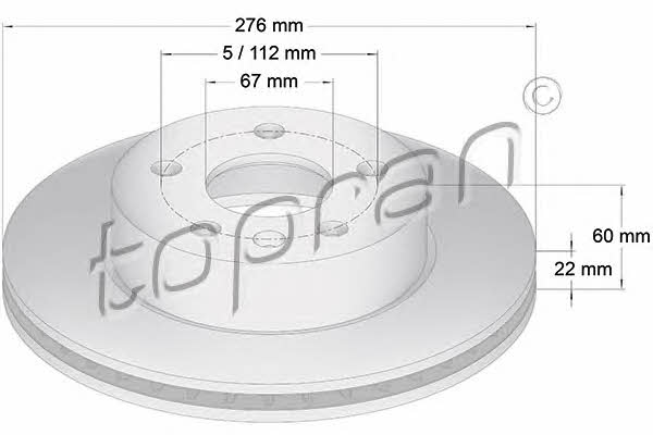 Topran 400 857 Front brake disc ventilated 400857: Buy near me in Poland at 2407.PL - Good price!