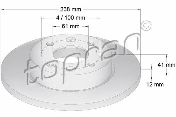 Topran 700 175 Unventilated front brake disc 700175: Buy near me in Poland at 2407.PL - Good price!
