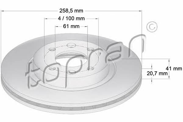 Topran 700 180 Front brake disc ventilated 700180: Buy near me at 2407.PL in Poland at an Affordable price!