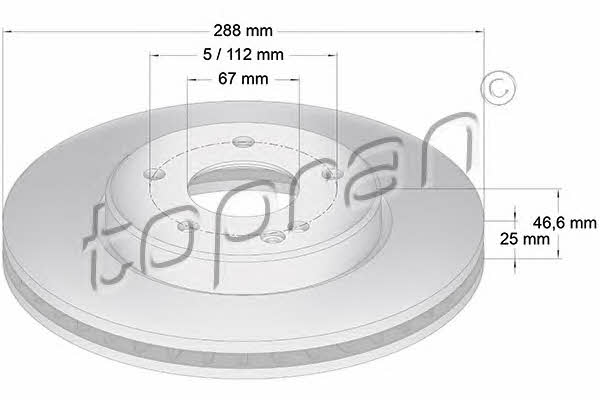 Topran 401 384 Тормозной диск передний вентилируемый 401384: Отличная цена - Купить в Польше на 2407.PL!