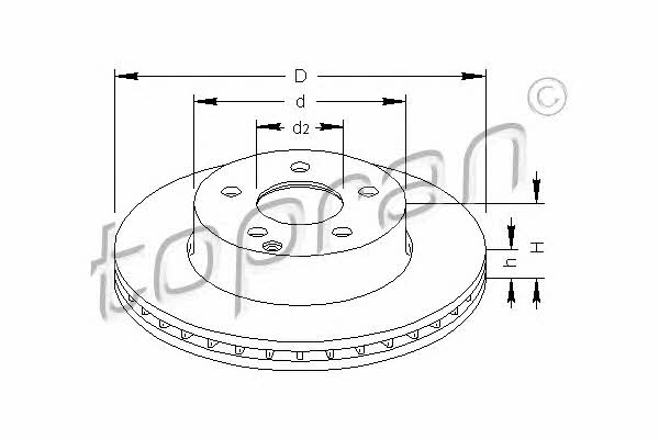 Topran 401 709 Front brake disc ventilated 401709: Buy near me at 2407.PL in Poland at an Affordable price!