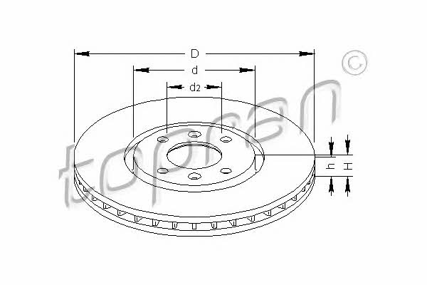 Topran 720 245 Front brake disc ventilated 720245: Buy near me at 2407.PL in Poland at an Affordable price!