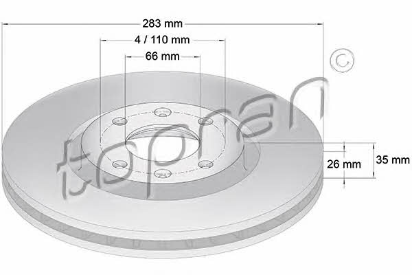 Topran 720 248 Front brake disc ventilated 720248: Buy near me at 2407.PL in Poland at an Affordable price!