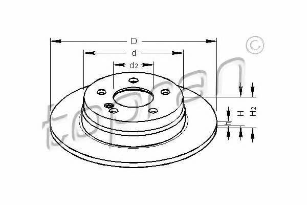 Topran 401 905 Rear brake disc, non-ventilated 401905: Buy near me at 2407.PL in Poland at an Affordable price!