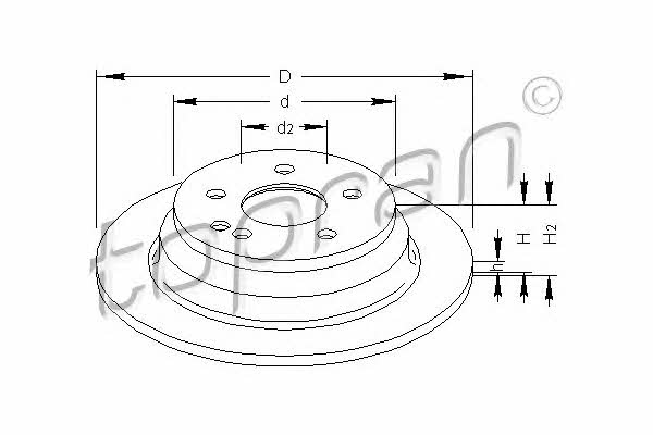 Topran 401 928 Rear brake disc, non-ventilated 401928: Buy near me in Poland at 2407.PL - Good price!