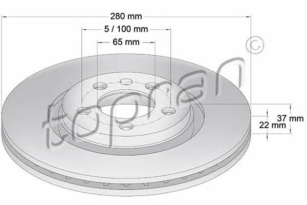 Topran 107 681 Тормозной диск передний вентилируемый 107681: Отличная цена - Купить в Польше на 2407.PL!