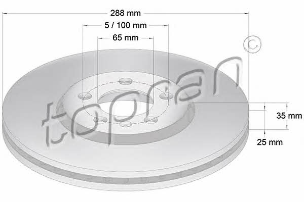 Topran 107 682 Тормозной диск передний вентилируемый 107682: Отличная цена - Купить в Польше на 2407.PL!