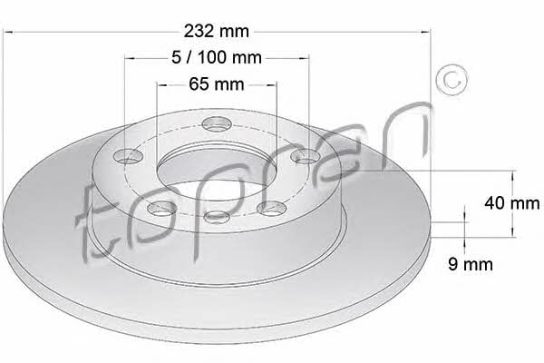 Topran 107 683 Rear brake disc, non-ventilated 107683: Buy near me in Poland at 2407.PL - Good price!
