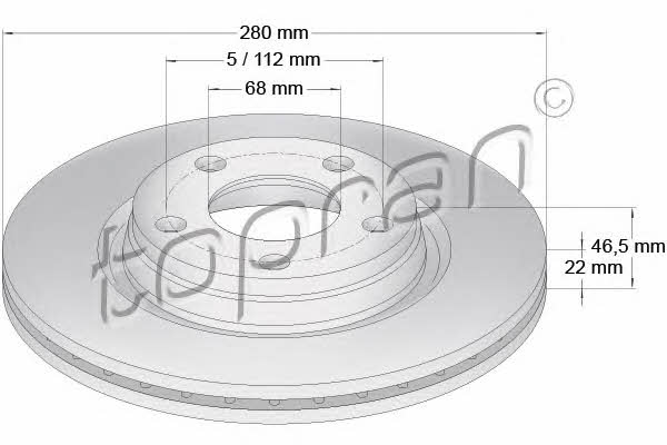 Topran 107 684 Front brake disc ventilated 107684: Buy near me at 2407.PL in Poland at an Affordable price!