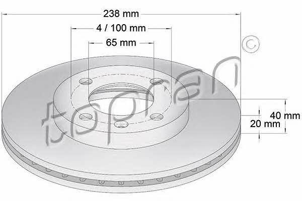 Topran 103 407 Front brake disc ventilated 103407: Buy near me at 2407.PL in Poland at an Affordable price!