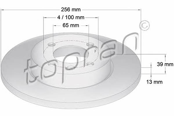 Topran 103 525 Unventilated front brake disc 103525: Buy near me in Poland at 2407.PL - Good price!