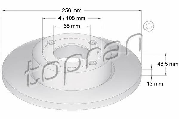 Topran 103 700 Unventilated front brake disc 103700: Buy near me in Poland at 2407.PL - Good price!